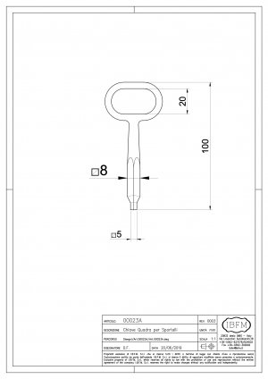 Key for Latch Art. 23 - IBFM