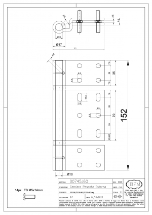 Cerniera Pesante per Profili tipo JANSEN Janisol 60mm - IBFM